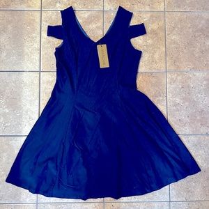 NWT Navy Blue InsNova Dress Cut Out Shoulder Women's size XL